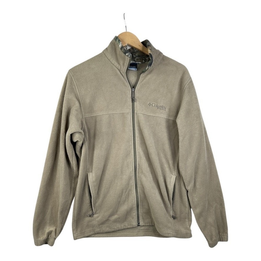 Columbia Performance Hunting Gear Fleece Full Zip Jacket size Medium Beige